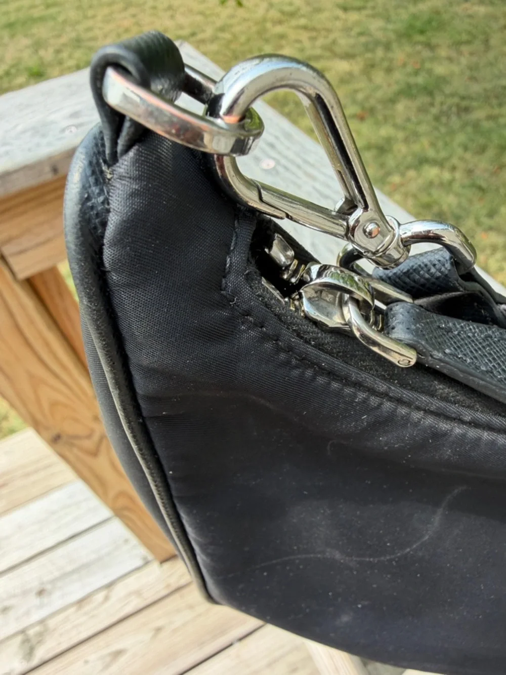 Prada Re-Edition 2005 Black Nylon Messenger Bag with Logo Strap